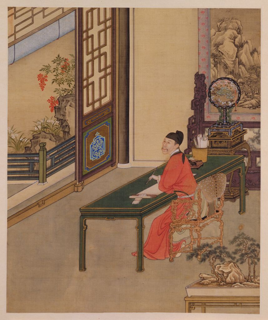 图片[1]-Yinzhen Xingyue Illustrated Album – Scripture Page in the Study-China Archive